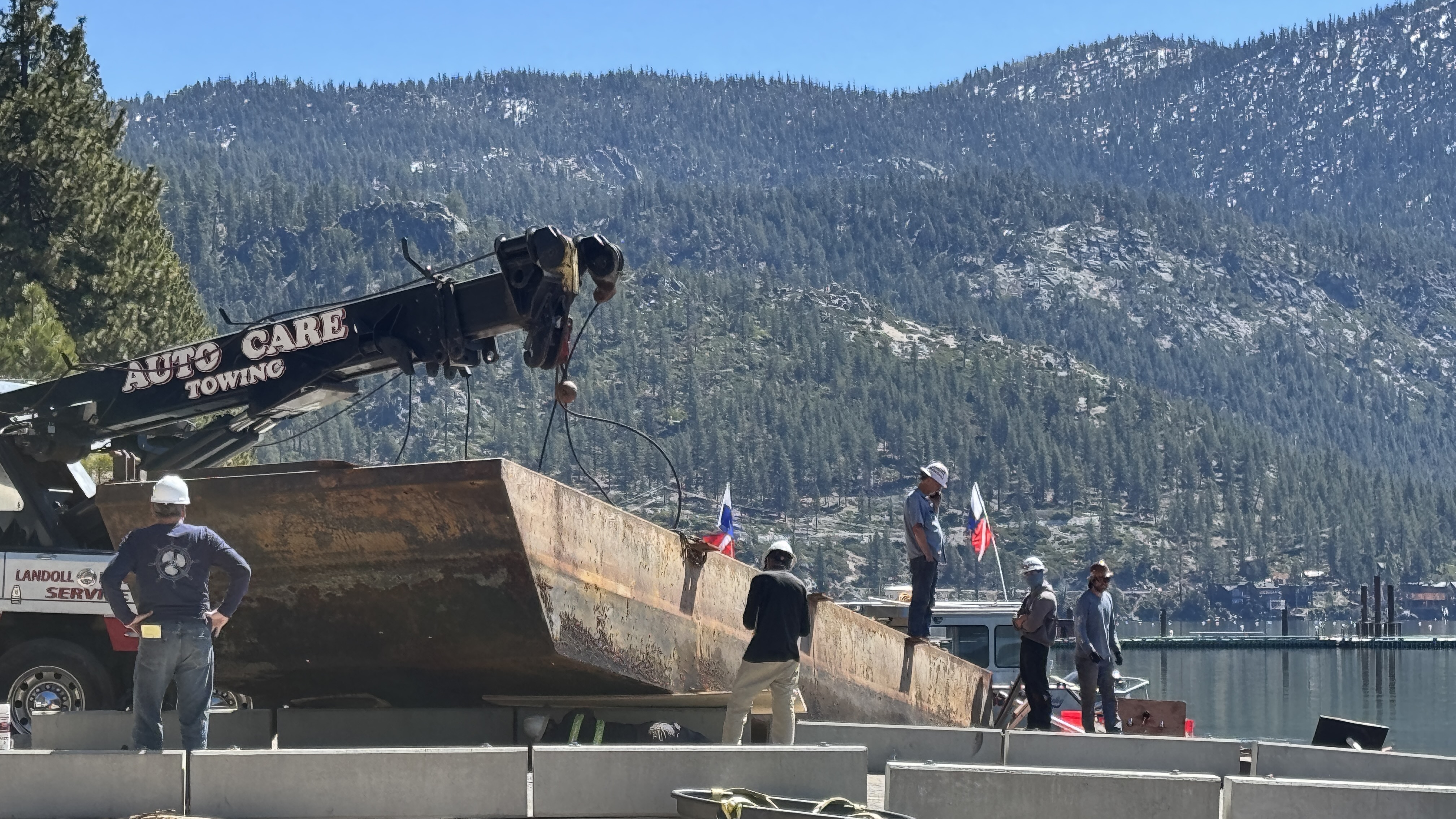 Fireworks Barge Successfully Recovered from Lake Tahoe